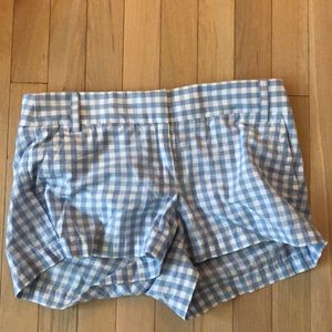 Checkered blue and white shorts-jcrew